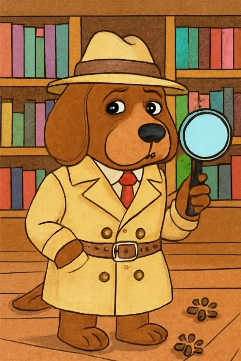 Coloring example - The Dapper Dog Detective