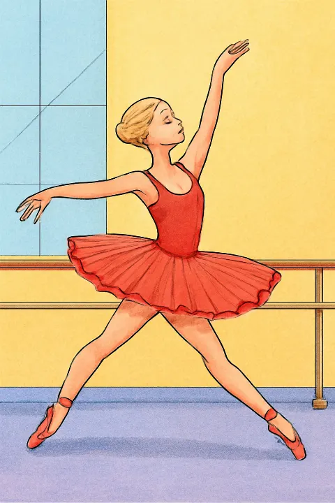Coloring example - Graceful Ballerina Ballet Dancer Coloring Page
