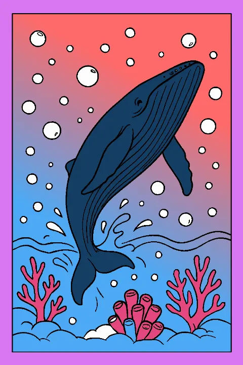 Colored by Anonymous — Whimsical Whale Adventure