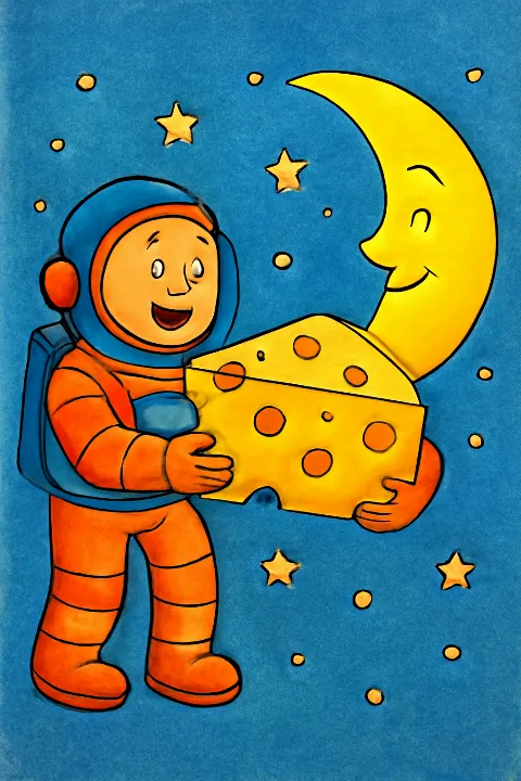 Coloring example - The Moon Wants a Snack!