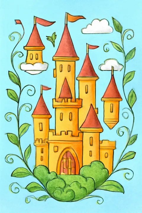 Coloring example - Explore Our Enchanted Fantasy Castle