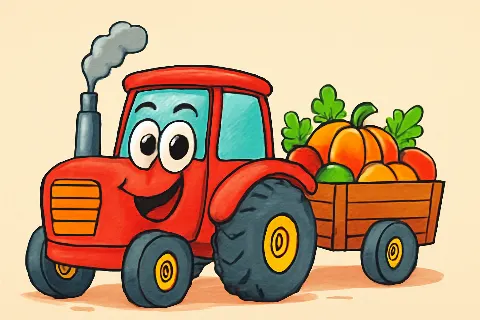 Coloring example - The Happy Tractor Adventure