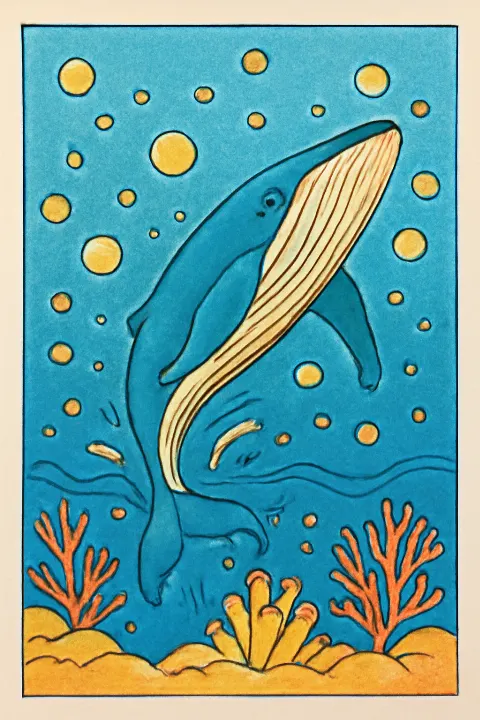 Coloring example - Whimsical Whale Adventure