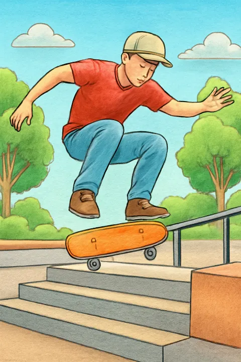 Coloring example - Master the Kickflip: Pro Skateboarding Art