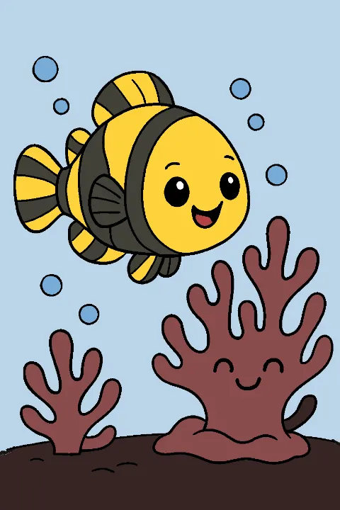 Colored by Anonymous — Cute Clownfish Adventure