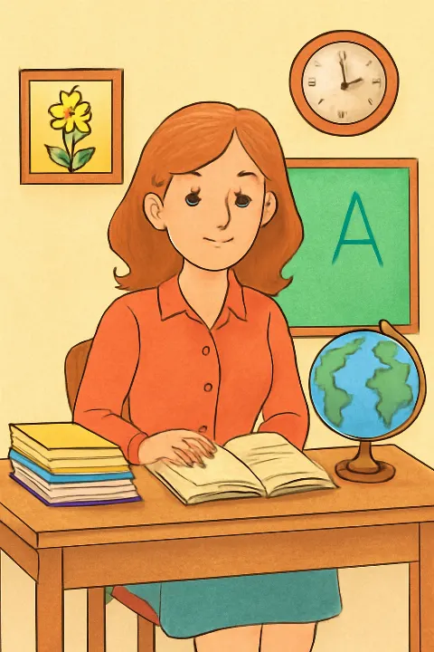 Coloring example - Inspiring Teacher Coloring Page