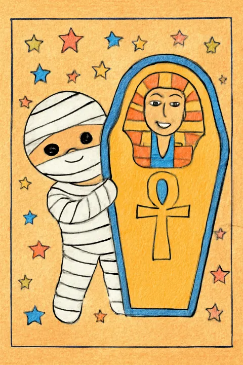 Coloring example - Meet Our Friendly Mummy!