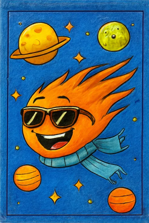 Coloring example - Meet Our Cool Cosmic Traveler!