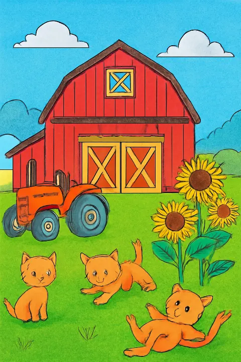 Coloring example - Cozy Countryside Barn Scene
