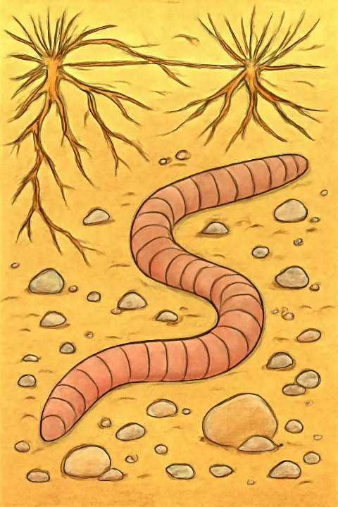 Coloring example - Explore the Garden: Earthworm Adventure