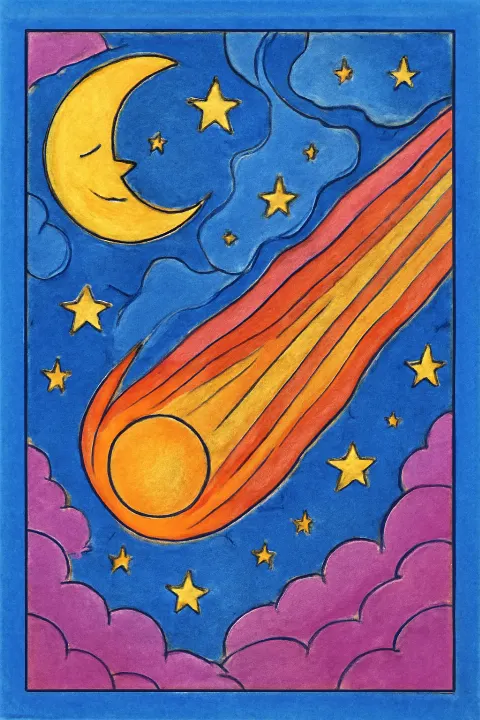 Coloring example - Journey to the Stars: Comet Coloring Page