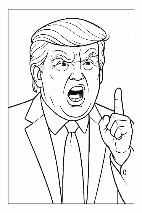 angry funny donald trump coloring page