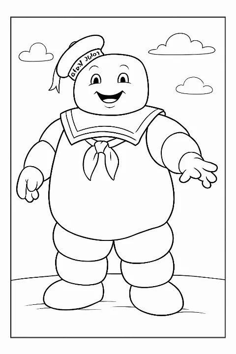 The Marshmallow Man from Ghostbusters coloring page