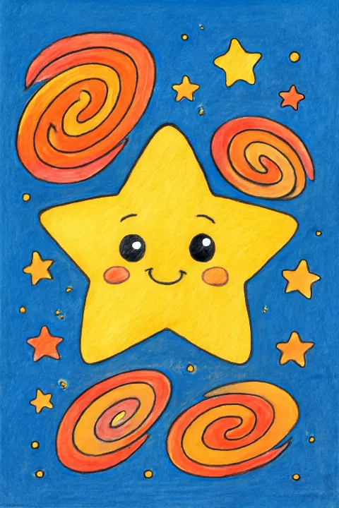 Coloring example - Twinkling Starry Night Adventure