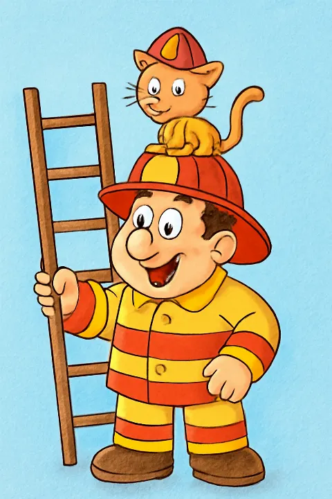 Coloring example - Heroic Rescue Adventure Coloring Page