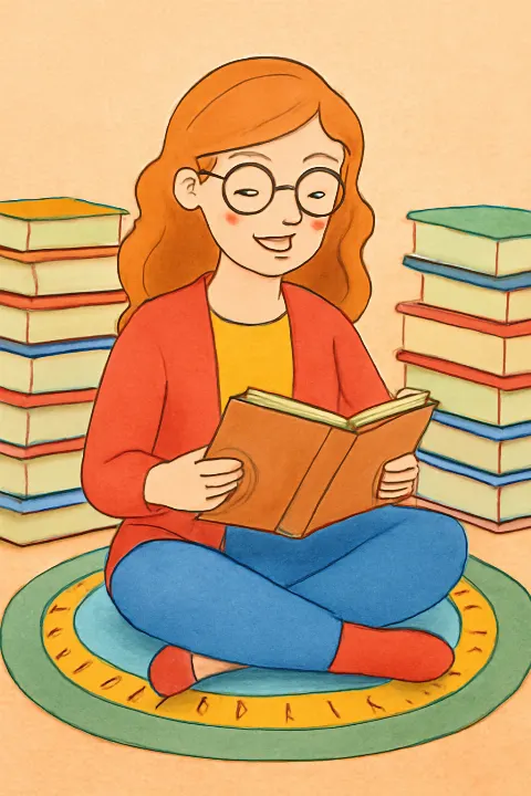 Coloring example - Whimsical Reading Teacher Adventure