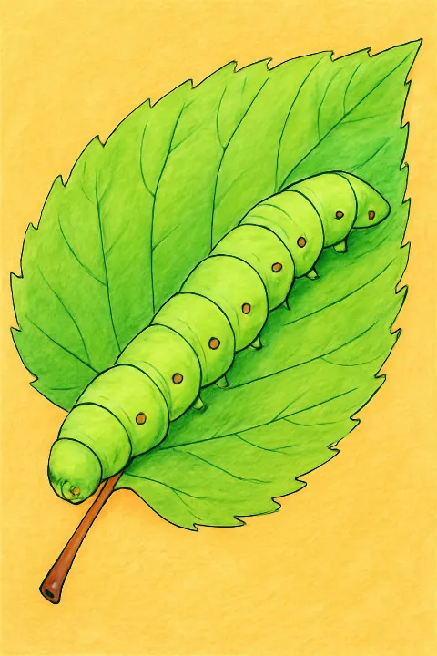 Coloring example - Life of a Silkworm Coloring Page