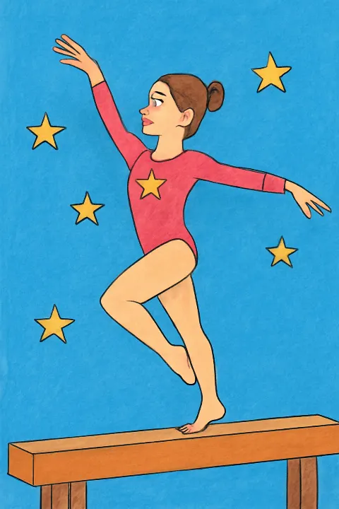 Coloring example - Graceful Gymnastics Adventure