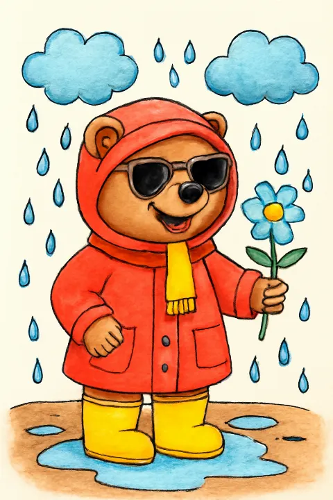 Coloring example - The Four-Season Bear Adventure