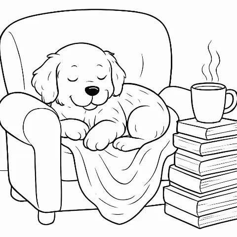 Cozy Puppy Reading Nook