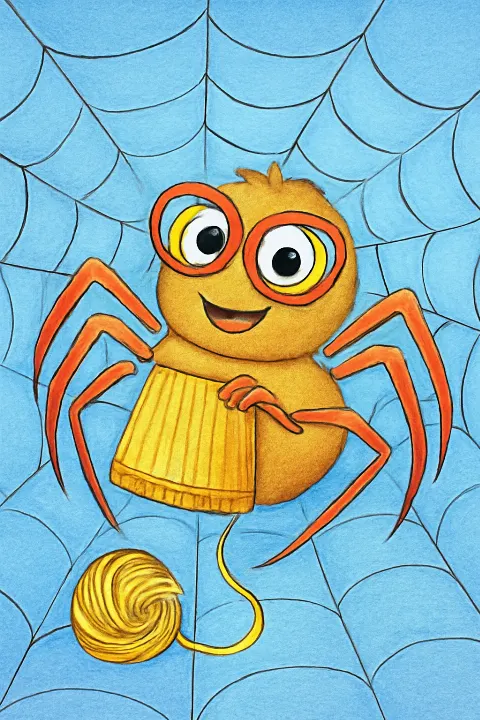 Coloring example - The Silly Spider's Knitting Project