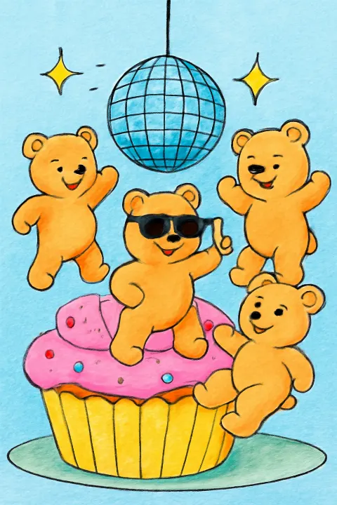 Coloring example - The Ultimate Gummy Bear Party Coloring Page