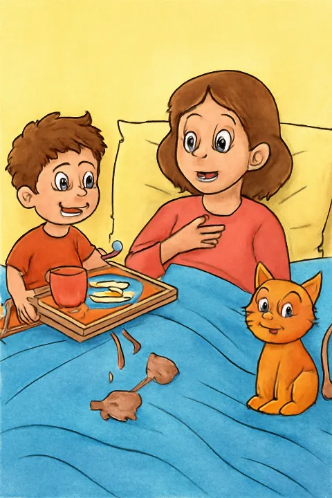 Coloring example - Breakfast in Bed Bloopers Coloring Page