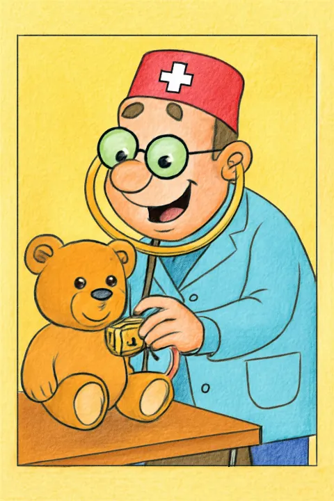 Coloring example - Meet the Friendly Vet!