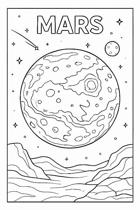 Mars planet... coloring page