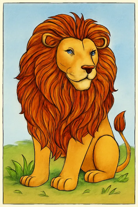 Coloring example - Meet the King of the Jungle