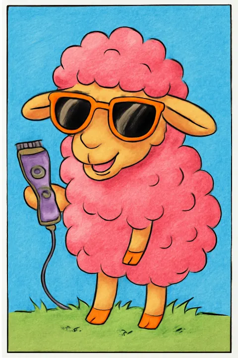 Coloring example - The Coolest Sheep on the Farm