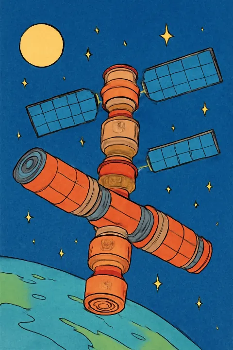Coloring example - Explore the Cosmos: Space Station Adventure