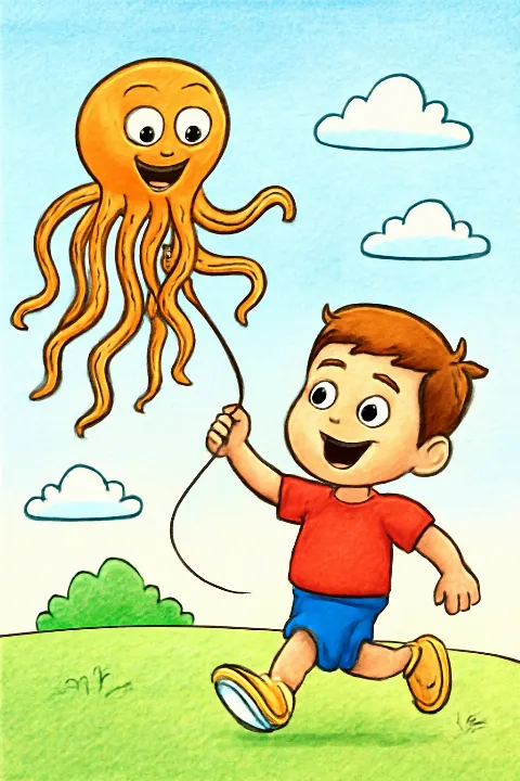 Coloring example - Let Your Imagination Soar with This Fun Kite Adventure