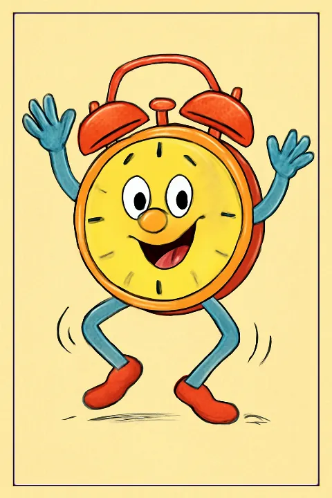 Coloring example - The Dancing Timekeeper Coloring Page