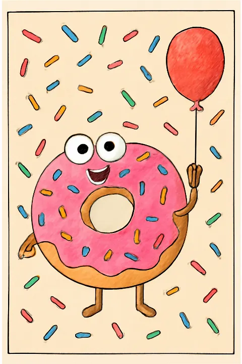 Coloring example - Happy Glazed Donut Party