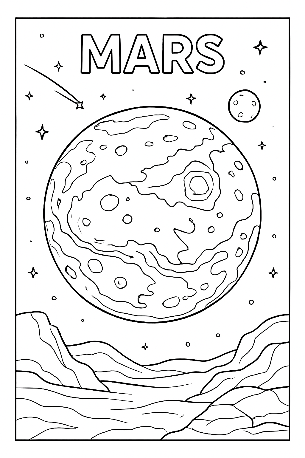 Mars planet... coloring page